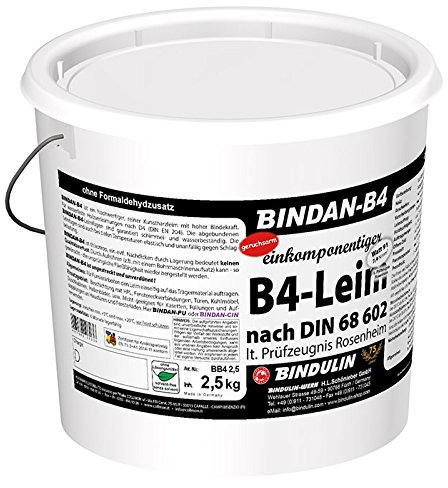 Bindan-B4 (1-Komponenten-B4-Leim) inkl.1 Leimspachtel und Pinsel (2,5 Kilogramm)