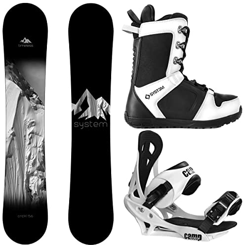 System Timeless and Summit Complete Men's Snowboard Package New (163 cm Wide, Boot Size 12)
