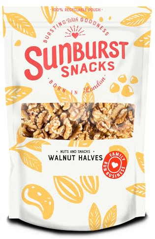 Sunburst Snacks Raw Walnut Halves, Golden and Crunchy, Non GMO, 500g