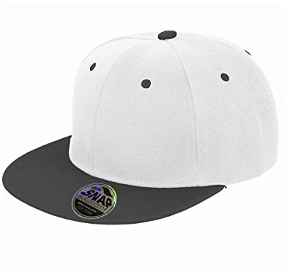 Result Unisex Core Bronx Original Flat Peak Snapback Dual Color Cap, Vit/svart, En Storlek