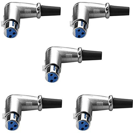 SIENOC 90 Grado 3 Pines XLR de micrófono Altavoz Femenino de ángulo Recto del Adaptador del Conector