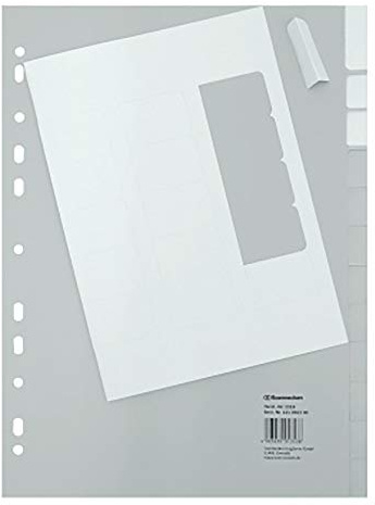 Soennecken Register 1517 DIN A4 blanko volle Höhe 20Blatt PP grau