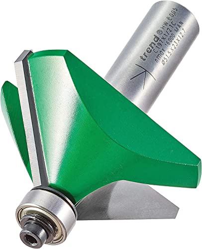 Trend CraftPro Fresa per smussare, codolo 1/2 pollice, diametro di taglio 51mm, scanalatura a V 45 gradi, metallo duro (TCT), C197X1/2TC