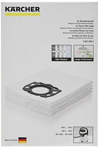 Karcher Genuine Part Number 69044090 Vacuum Cleaner Fleece Filter Bag for the Karcher WD5200