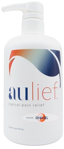 China-Gel Aulief Pain Relief Cream Arthritis & Muscle Rub for Sore Muscles & Joint Pain, Neck, Knee & Back Aches, Premium Dye-Free White Topical Gel, 16 oz Bottle with Pump