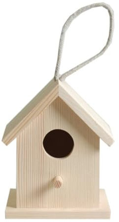 Artemio 10 x 8,5 x 13 cm Holz Nistkasten zum Aufhängen, Beige