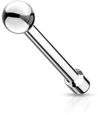 Paula & Fritz® Nasenpiercing-s Stecker Silber Piercing-s Nase Nasen-Ring Nostril Spirale Nasenflügel Schmuck Chirurgenstahl Kugel Spitze 0,8-mm 1-mm