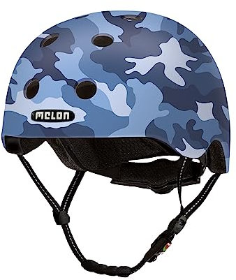 Melon Fahrradhelm »Camouflage Blue« für Damen, Herren und Kinder | Leichter & sicherer urbaner Cityhelm mit Magnetverschluss, individuell anpassbar in blau | Größe XL-XXL (58–63cm)