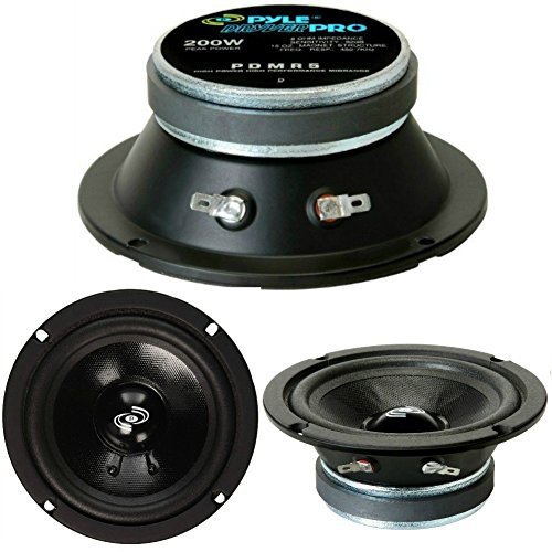 Pyle 1 MIDRANGE PDMR5 altoparlante diffusore da 13,00 cm 130 mm 5 da 100 watt rms e 200 watt max con impedenza 8 ohm per casa feste party, 1 pezzo