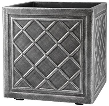 Stewart Square Planter, Lead Effect, 38 cm