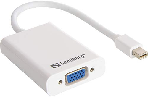 Sandberg Mini DP VGA Audio - Adaptador de Cable, Color Blanco