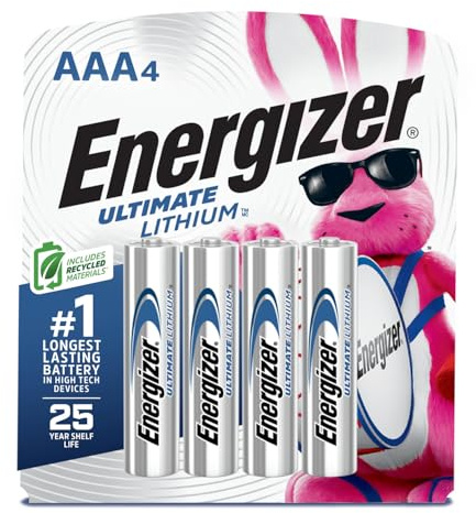 Energizer Ultimate Lithium AAA Batterien, weltweit langlebigste AAA-Batterien in High-Tech Geräten, 4er Pack