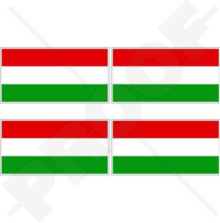 Ungarn Ungarische Flagge Ungarisch 5,1 cm (50 mm) Vinyl bumper-helmet Sticker, Aufkleber X4