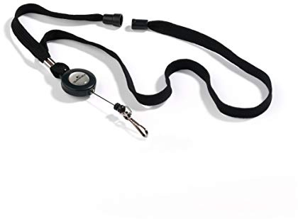 Durable Badge Reel with Black Lanyard - Pack of 10 - Perfect for Securely Holding Name Badges, Security Passes, Key Fobs, etc.