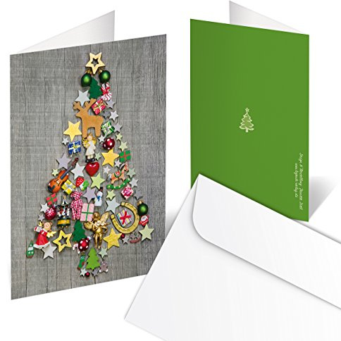 Logbuch-Verlag 10 Stück Weihnachtskarten GRAU mit Umschlag Klappkarte Fotomotiv Karte Weihnachten