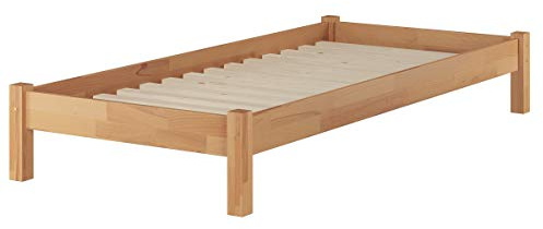 Erst-Holz®Kinderbett Futonbett Einzellbett Niedrig 90 x 200 Buche mit Rollrost