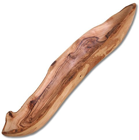 Baguette Schale oval lang, Naturform Olivenholz ca. 45 x 8 cm