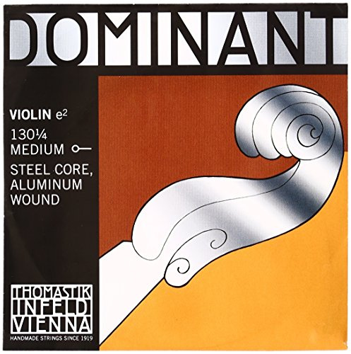 Thomastik-Infeld Dominant cuerda de violín Mi 1/4 – cuerda individual (130 1/4), núcleo de acero, entorchado de aluminio, tensión media