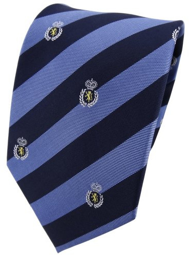 TigerTie Designer Seidenkrawatte in gestreift mit Wappenmuster gemustert