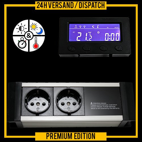 Digitaler Thermostat Thermo Dimm-Control Zeitschaltuhr Alarm Aquarium Terrarium Reptilien Fische *externes Display* TXC
