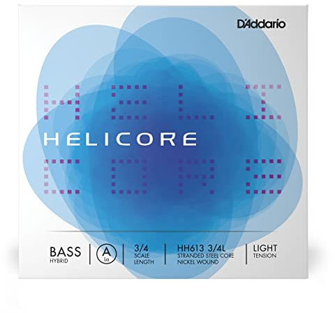 D'Addario Bowed Corde seule (La) pour contrebasse hybride D'Addario Helicore, manche 3/4, tension Light