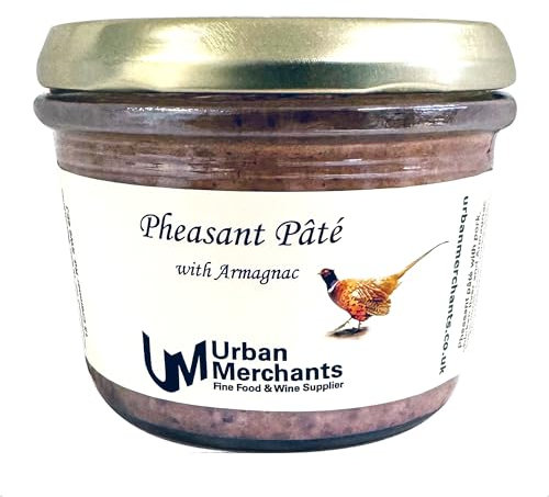Pheasant Pate With Armagnac From Urban Merchants, Gourmet French Pate, Ideal Accompaniment For Cheese, Charcuterie, Crackers, Pickles And Chuntneys, 180g Glass Jar