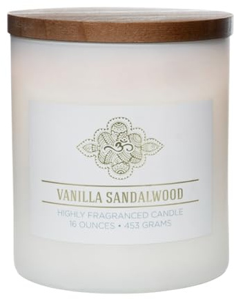 Carolina Vanilla Sandalwood Scented Candle, 16 oz Wellness Relaxing Aromatherapy Candle, 2 Wick White Jar Soy Blend Wax, Candles for Home, 60H Burn - Made in The USA