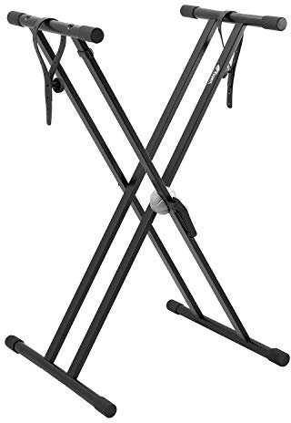 Tiger KYS16-BK Doppel-Keyboardständer mit Haltebänder - Schwarz