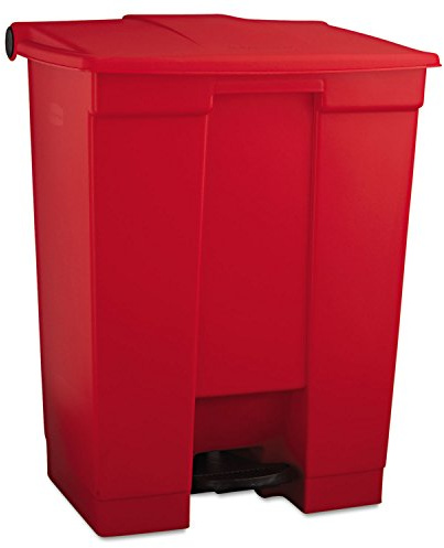Rubbermaid Commercial Products Legacy Step-On Trash/Garbage Can/Bin, 18 Gallon, for Doctor's Office/Hospitals/Healthcare, Red