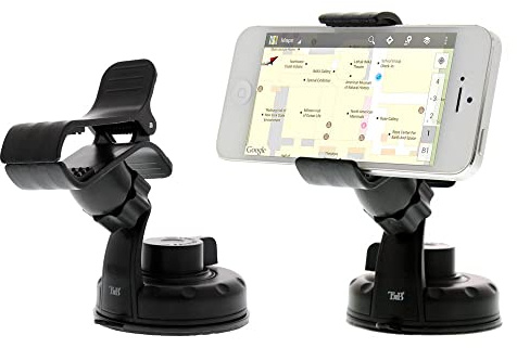 T'nB - Support Voiture Ventouse, Maintien Stable pour Smartphone | Noir avec Rotation 360°, Compatible Avec Smartphones Jusqu'à 5,5 Pouces, Ventouse Multi-Surfaces