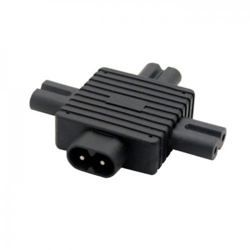 Netzteiladapter IEC 320, Figur 8 C8 Stecker auf 3X Buchse C7 für Netzteil 1 in 3 Ausgänge. CableCC