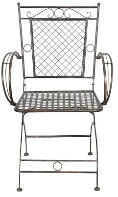 Biscottini Eisenstuhl 96x60 cm | Gartenstühle Metall | Metallstuhl | Gartenstuhl Eisen antik | Garten und Balkon stühle | Gartenstuhl Metall
