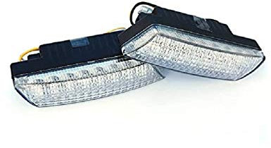 BLUETECH Ultra kleine universale LED Tagfahrleuchten/Tagfahrlichter mit 16 SMD LEDs R87 Modul E-Prüfzeichen & Dimmfunktion
