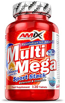 AMIX - Complejo Vitamínico - Multi Mega Stack con Vitaminas y Minerales - 120 Tabletas - Mejora el Rendimiento Físico y Mental - Suplemento con Hierro - Eficaces Suplementos Vitamínicos