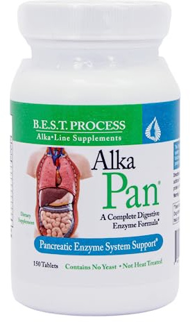 Morter HealthSystem Alka•Pan Best Process Alkaline — Natural Digestive Supplement — Pancreatic Enzymes with Antioxidant-Rich Superfoods & Digestive Herbs
