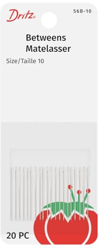 Dritz 56B-10 Quilting Betweens Hand Needles, Size 10 (20-Count), Nickel