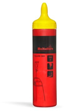 Tiralíneas albañil amarillo 360g de Hultafors I Para interiores y exteriores I Para superficies oscuras I Se puede pintar encima I Color intenso gracias a su alto contenido en pigmentos I 652333