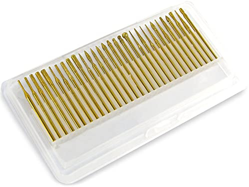 Diamantschleifer Nagelfräser-Bits Fräser Set 30-teilig mit TIN-Beschichtung | Zum Entfernen von Hornhaut und zum Schleifen von Natur- oder Kunstnägel