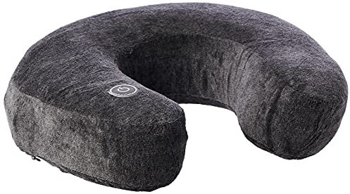 medisana NM 870 Nackenmassagegerät, Vibrationsmassage für Nacken & Schulter, Nackenhörnchen, Wellness für Zuhause, das Büro oder Unterwegs, Mit integriertem Bedienfeld, Grau