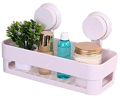 Itian Bathroom Waterproof Suction Cup Shower Caddy Shower Shelf (White)