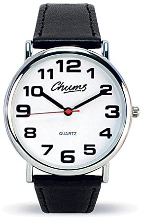 Chums Classic Watch Leather Strap Easy Read with Big Numbers Mens Or Ladies Multi