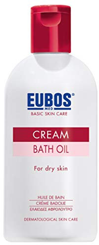 ACEITE DE BAÑO CREMOSO DE EUBOS CUIDADO BÁSICO: para pieles secas | Limpieza delicada | Efecto relipidizante | Con aceite de almendras y extracto de manzanilla | 200ml