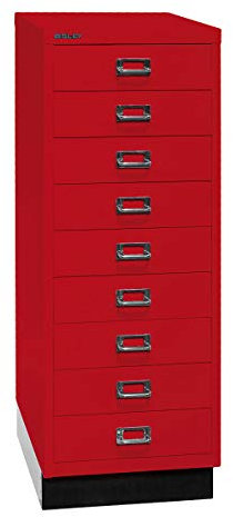 BISLEY MultiDrawer™ 39er Serie - mit Sockel, DIN A3, 9 Schubladen - Kardinalrot | L39A39S670