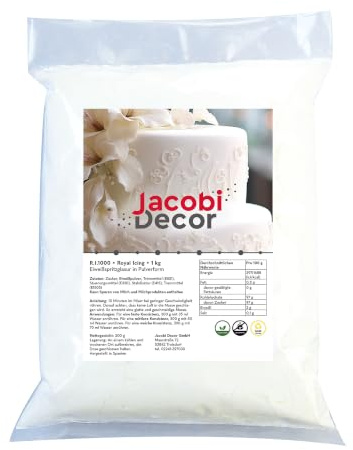 Cake Company Royal Icing 1er Pack (1 x 1000 g) I Trockenmischung für Tortendekoration in höchster Qualität I für Spritzglasur und feine Linien I Glutenfrei I Perfekt für Kuchen und Cupcakes | 1er Pack