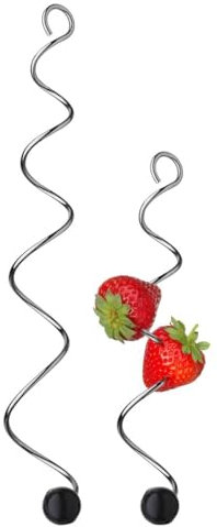 WMF Basic Fruchtspieße 2-teilig, Spieße in 2 verschiedene Größen, mit Silikonkugel, Cromargan Edelstahl, spülmaschinengeeignet