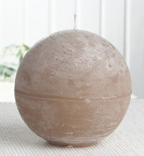 Rustik-Kugelkerze, 10 cm Ø, Sand