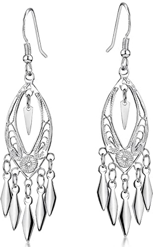 Damen 925 Silber Ohrhänger orientalisch lang 18x65mm SO-222 | inkl. Schmuck Box von MATERIA by Matthias Wagner