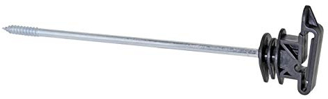VOSS.farming Bandisolator „Clip“, 10 Stck, bis 40mm, 220mm lang, Holzgewinde, Abstandsisolator für Elektrozaun