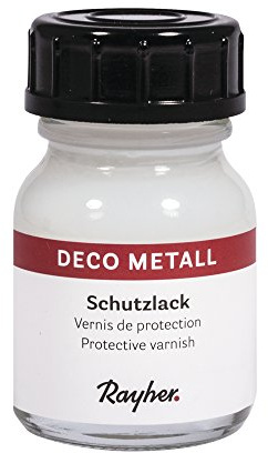 RAYHER HOBBY Rayher 22658000 Deco-Metall-Schutzlack, Flasche, SB-Btl 25ml, Weiß