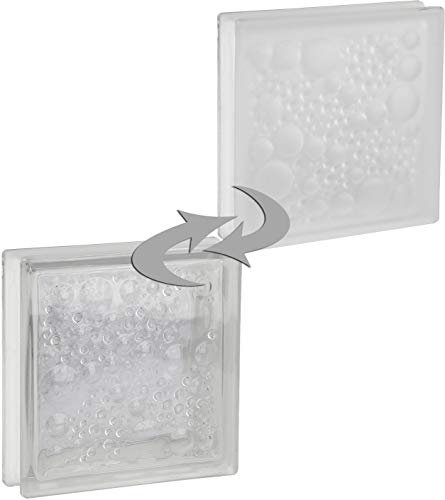 8 pièce FUCHS briques de verre savona incolore 1 face satinée 19x19x5 cm